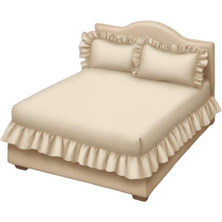 Beige Bed linen with ruffles emoji