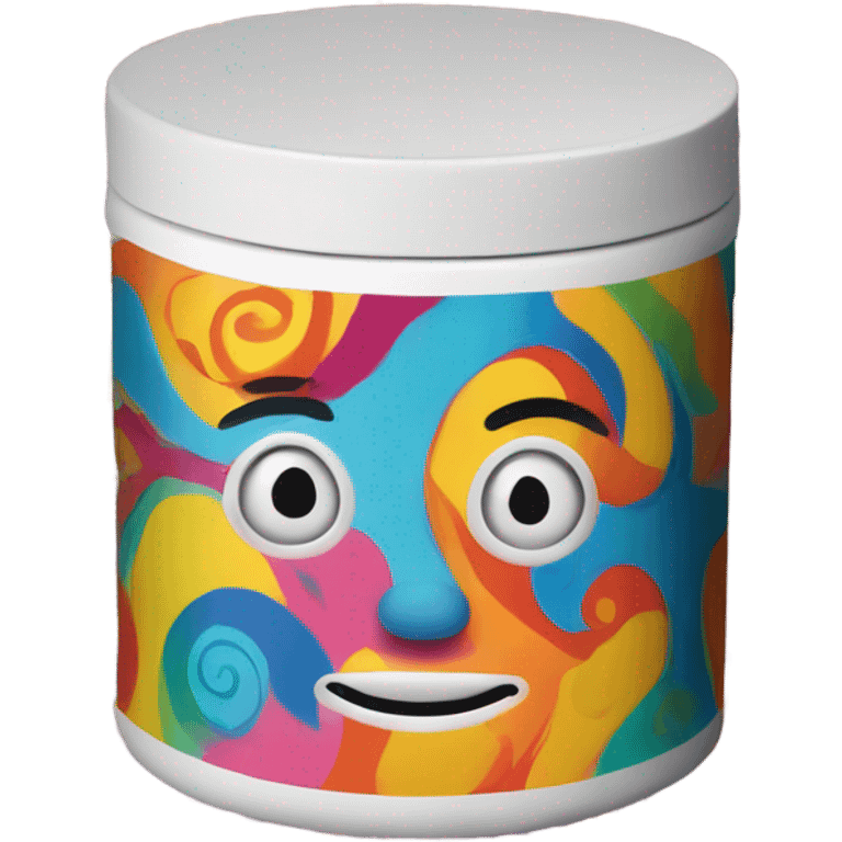 Funny face paint can emoji