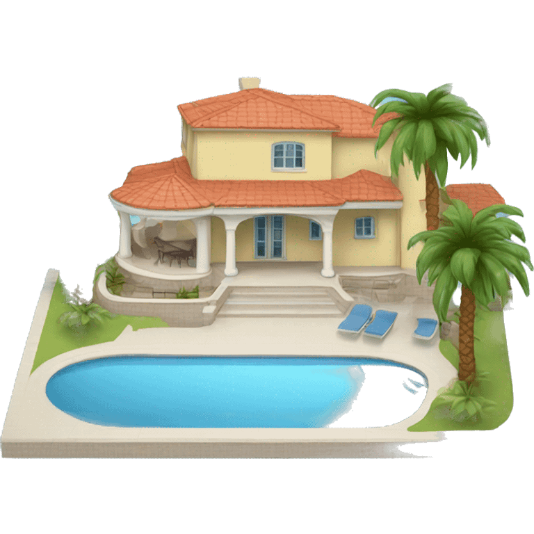 Villa with swimming pool and Palms emoji