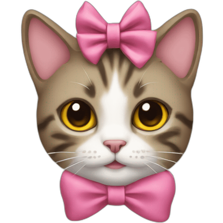 cat wearing a bow emoji