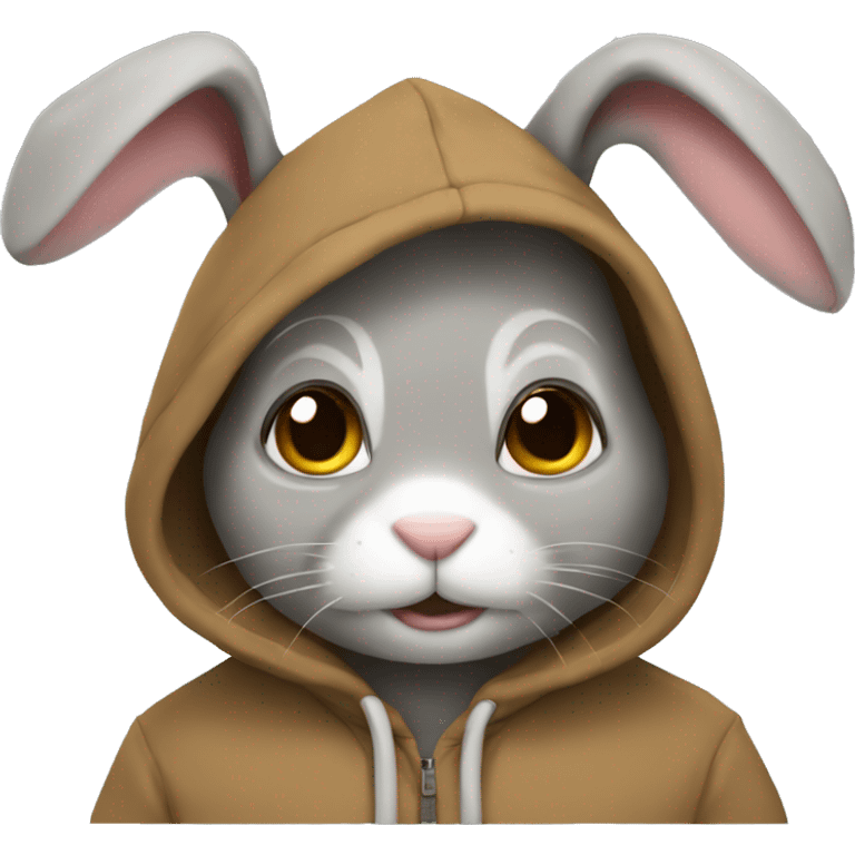 Rabbit in a hoodie  emoji