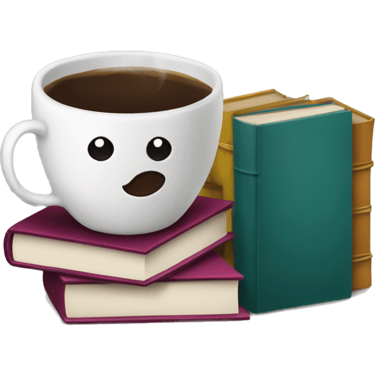 Coffee and books emoji