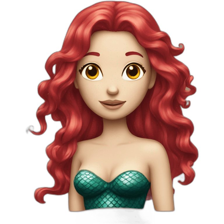 Withe mermaid with red hair emoji