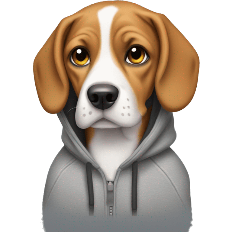 Beagle wearing hoodie emoji