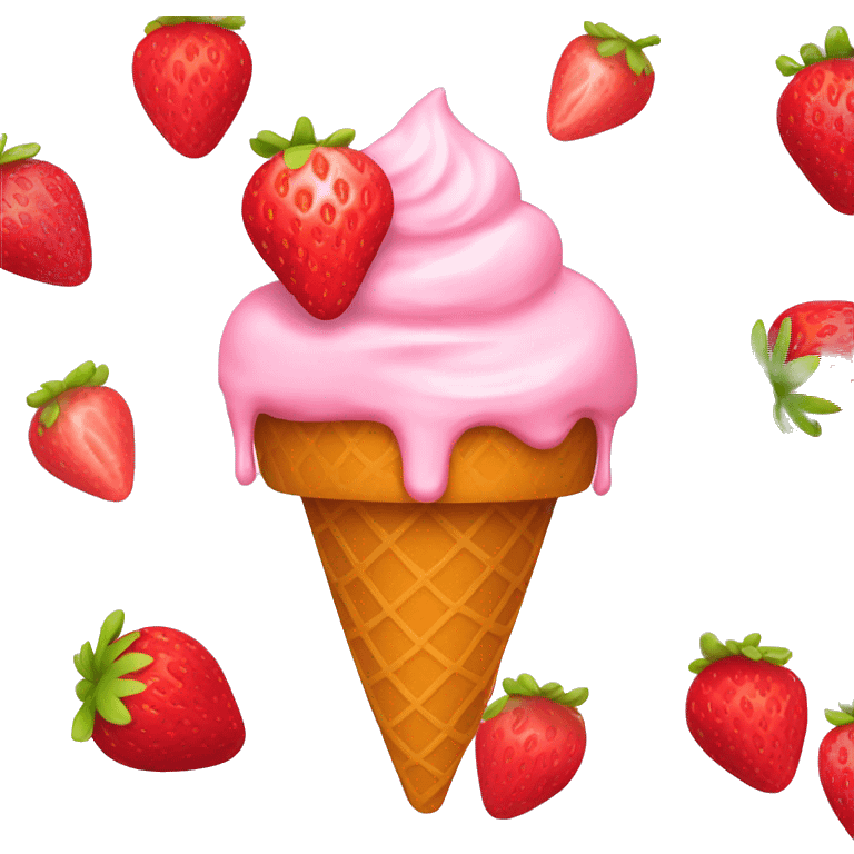 ice cream strawberry emoji