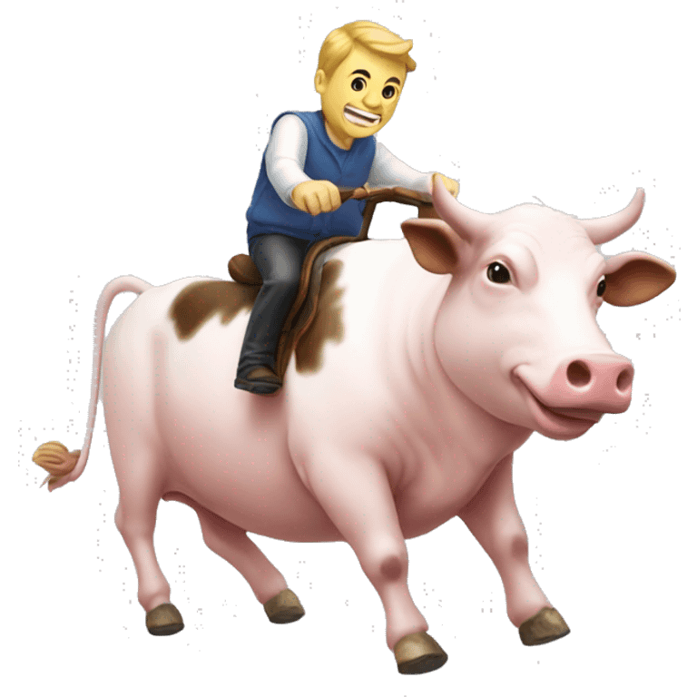 cow riding pig emoji