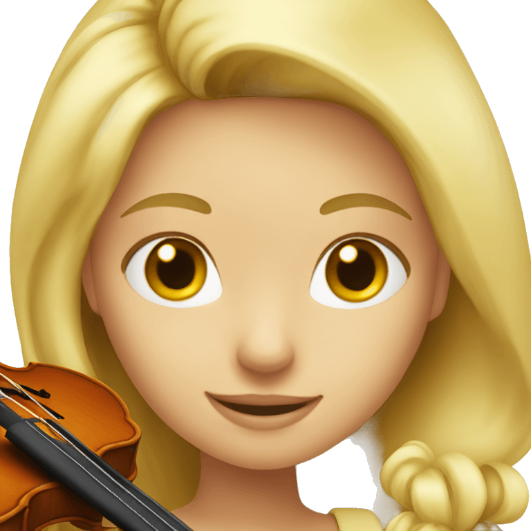 blond girl playing a violin emoji