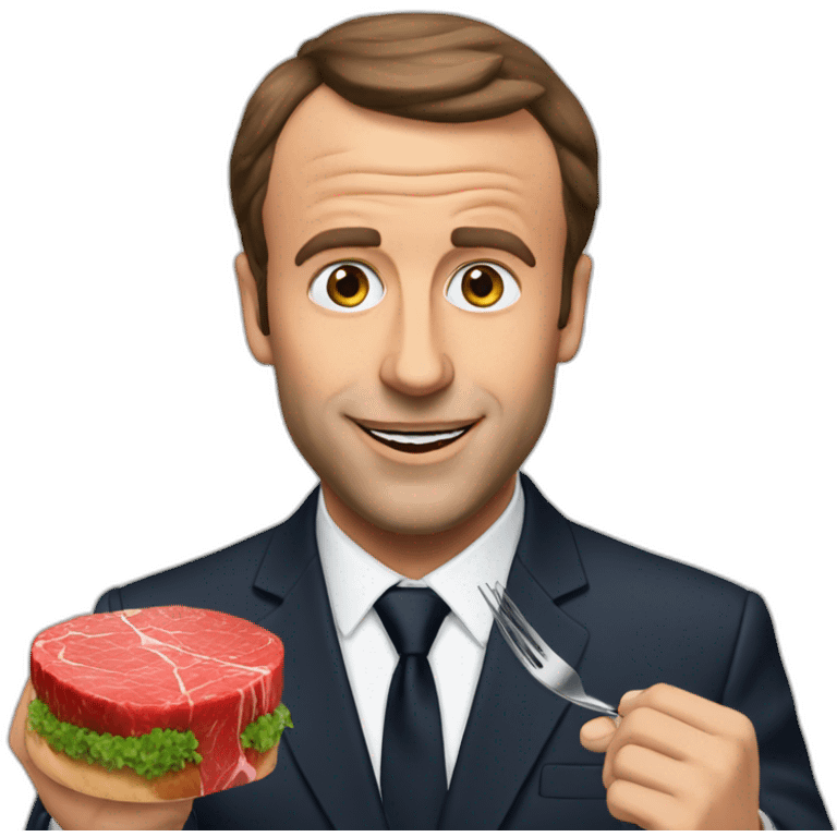 macron eat steak emoji