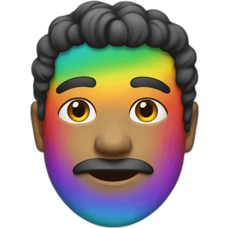 an artist with a rainbow face emoji