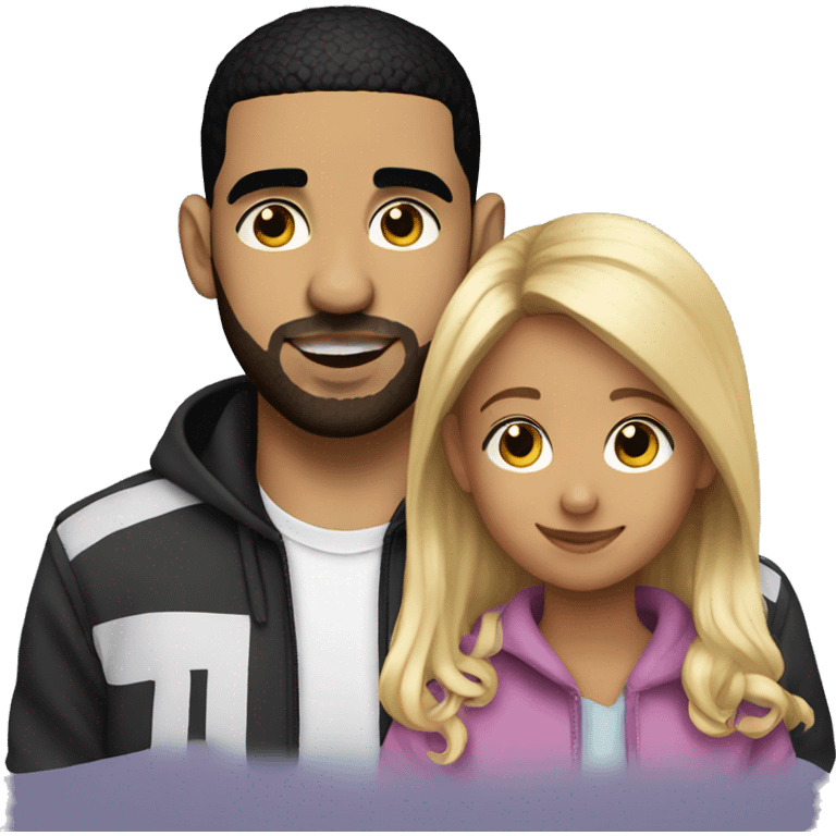 Drake and a kid emoji