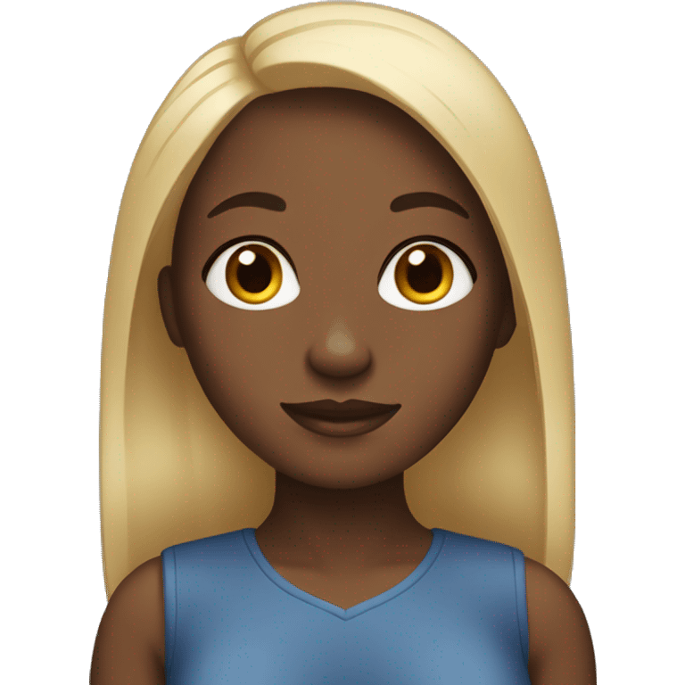 Black girl with straight hair emoji