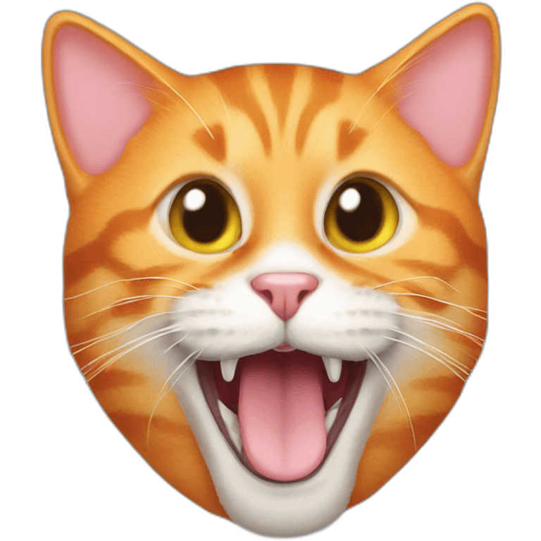 Orange cat with tongue sticking out emoji