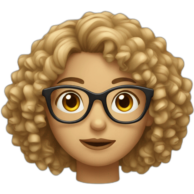 A curly-haired girl with glasses and bad glasses. emoji