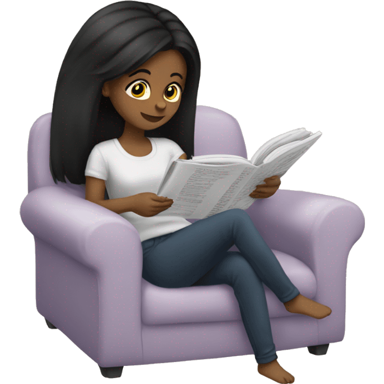 basic-blackhair-girl-reading emoji