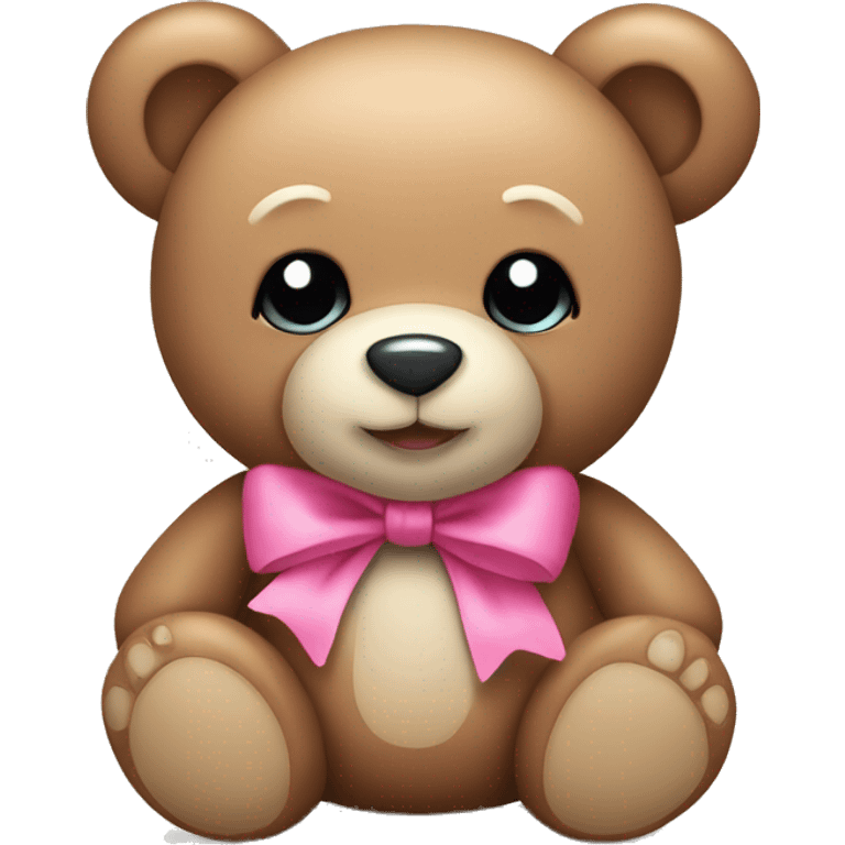 Teddy bear with pink bow emoji