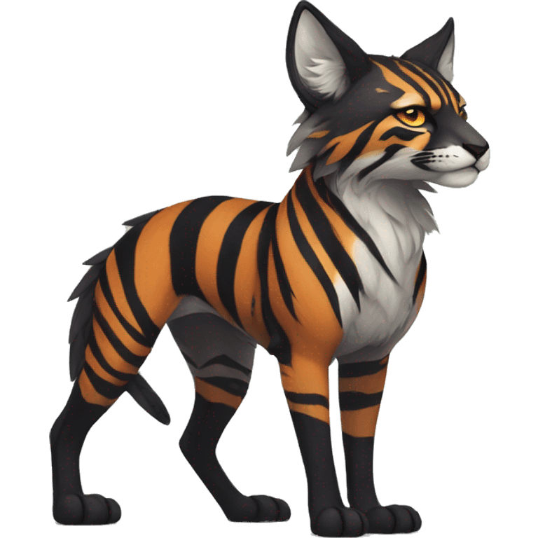 Cool Edgy Vernid species with edgy stripe markings by LiLaiRa full body emoji