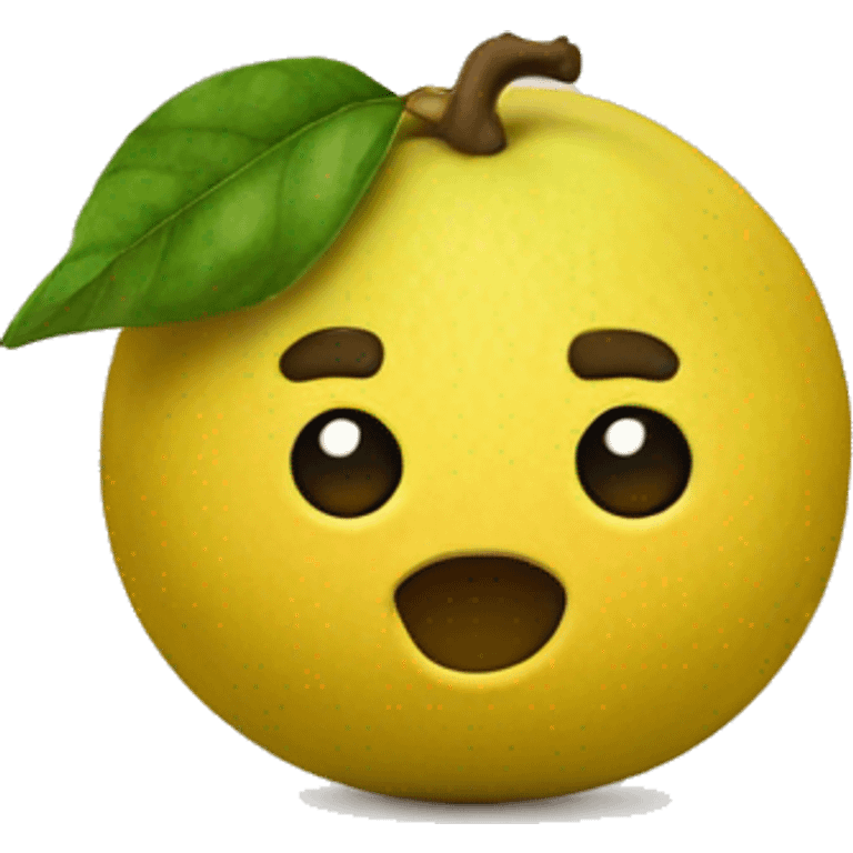 fruit quince with face emoji