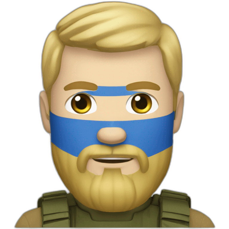 ukrainian military man with blonde with a beard and blue eyes who looks like ragnar lodbrok emoji