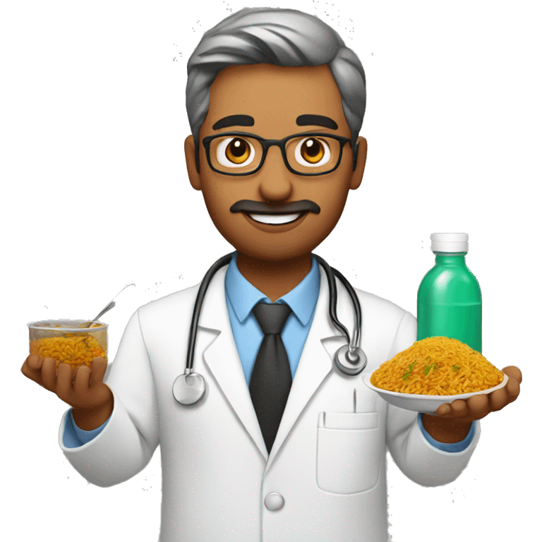 Pharmacist with biryani emoji