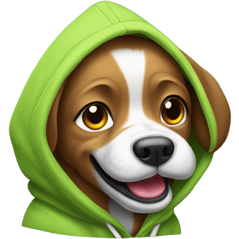 Dog wearing a hoodie emoji