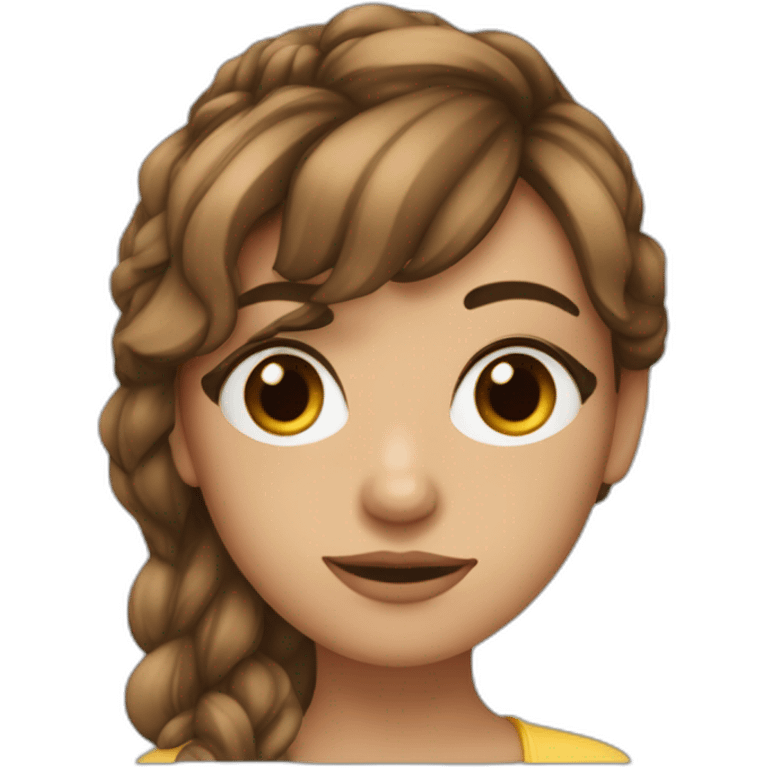 Fille qui s'appelle célia cheveux châtains yeux marrons emoji