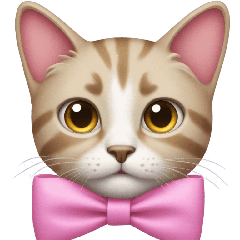 Cat with pink bow emoji