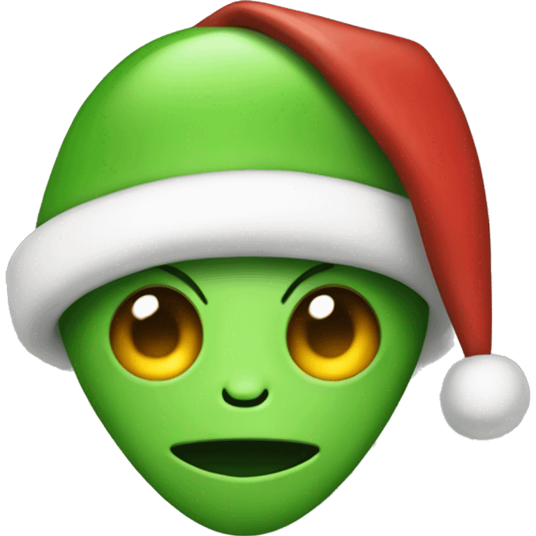 alien wearing santa hat emoji