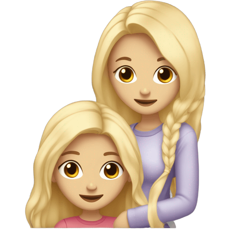 Lesbian couple, both girls very pretty one blonde other dar haired emoji