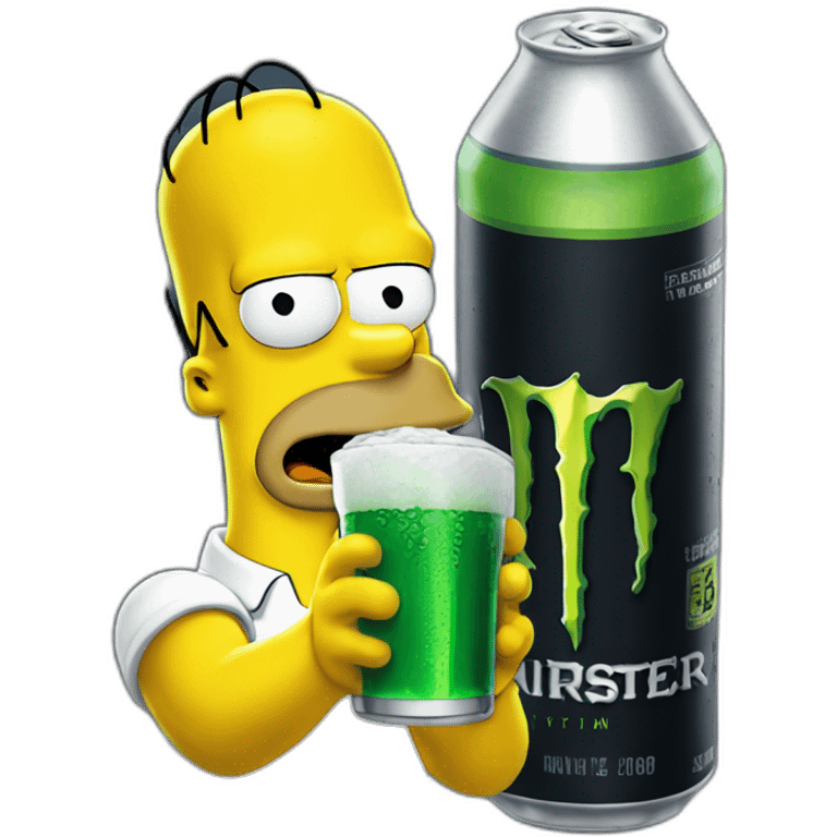 Bart simpsons drinking a monster energy emoji