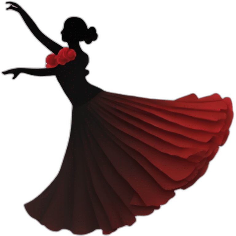 Silueta debailaores de flamenco  emoji