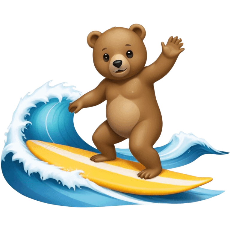 Un ours qui fais du surf emoji