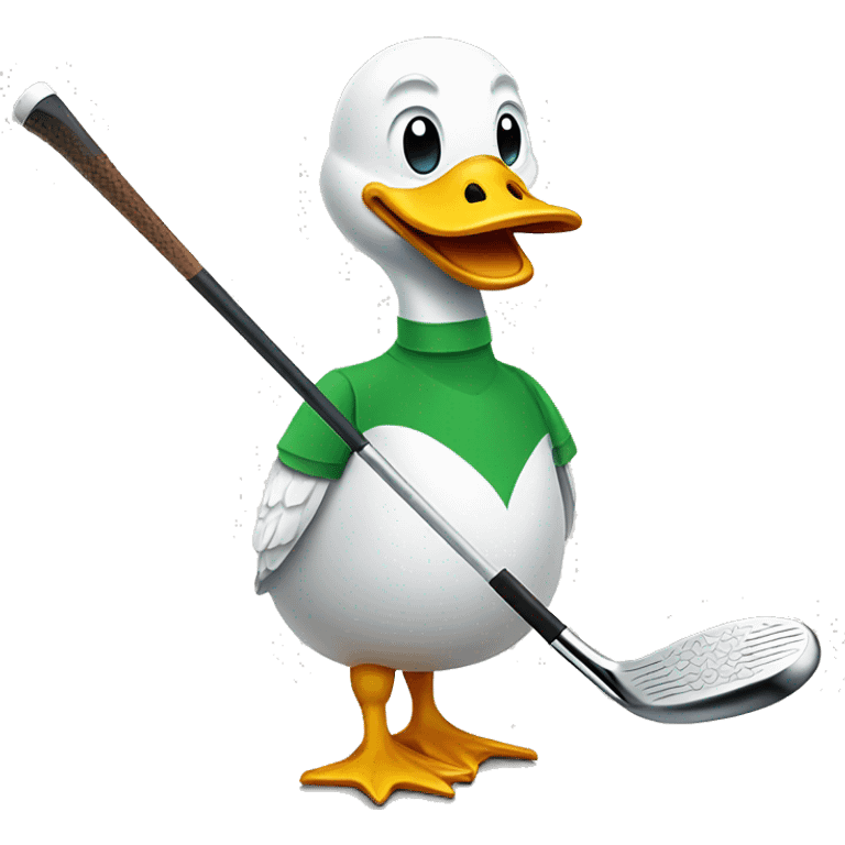 Duck breaking golf club emoji