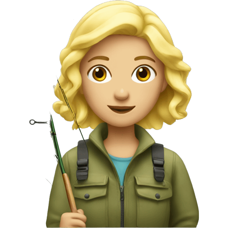 Fishing blonde girl emoji