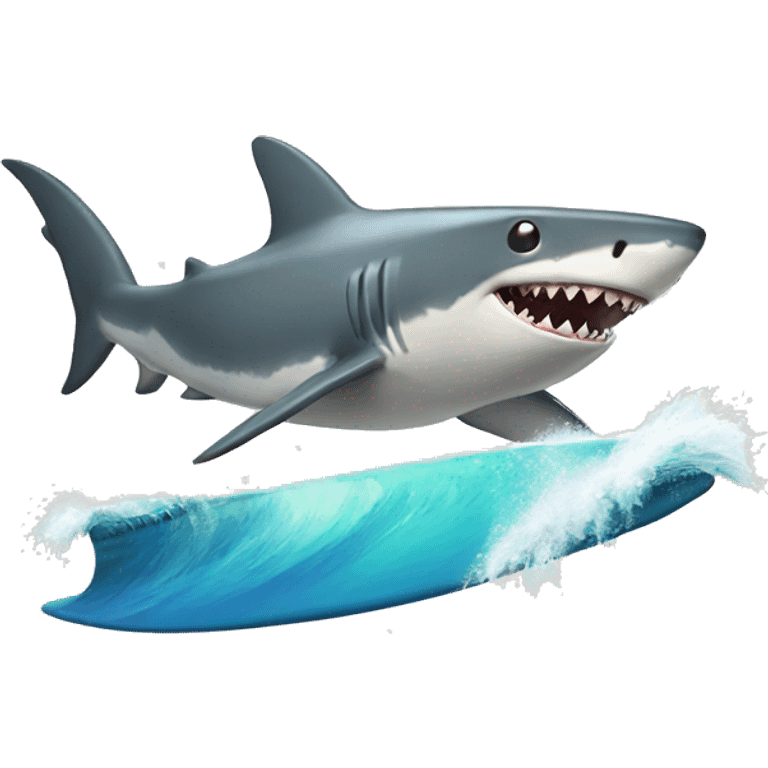 shark surfing emoji