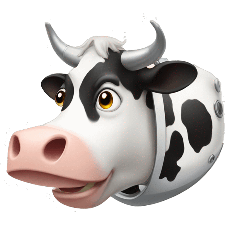 A cow on a spaceship emoji