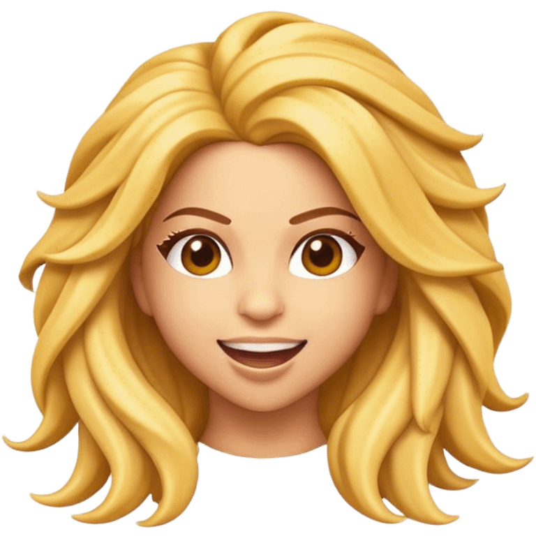 Cinematic Realistic Shakira Pop Culture Emoji, depicted with an energetic, dynamic portrayal of the global pop star rendered with lifelike textures and vibrant, charismatic lighting. emoji