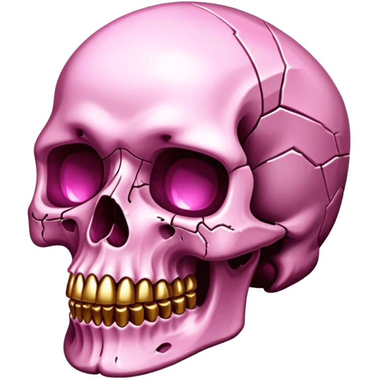 gemstone skull crystal gold pink emoji