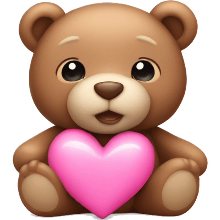 teddy bear with pink heart emoji