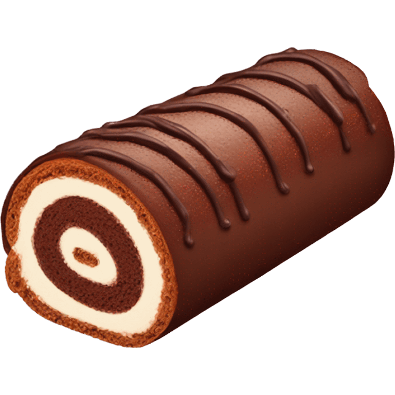 A chocolate Swiss roll emoji