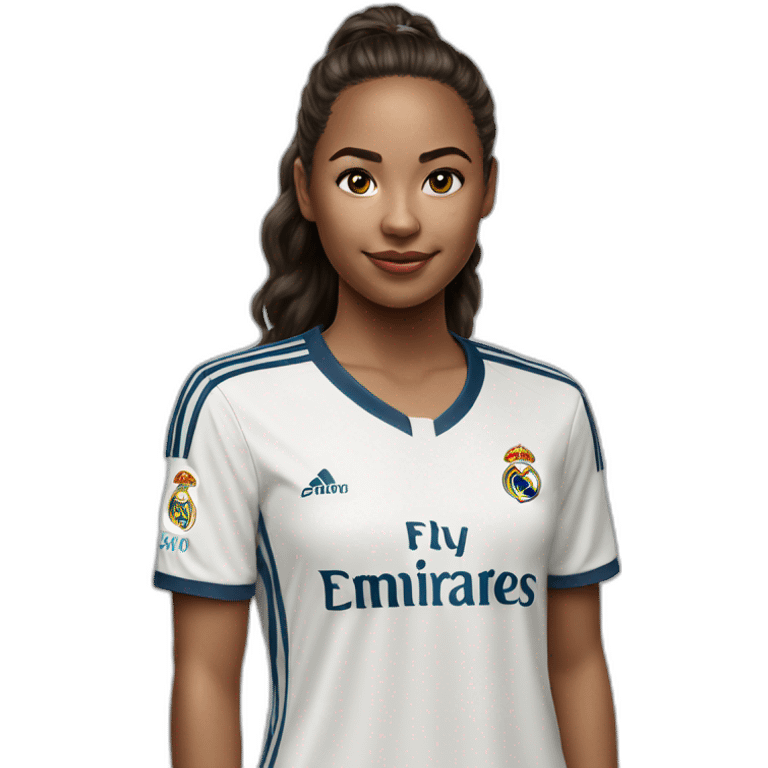 Girl in real madrid jersey full photo emoji