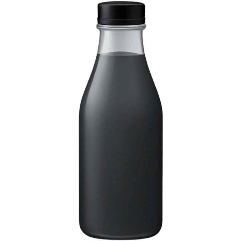 body wash in tall dark grey slight  hourglass bottle with black flip lid  emoji