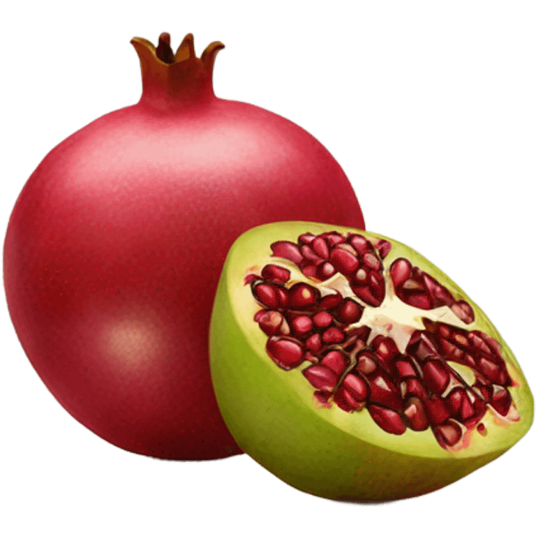 one kiwi and one pomegranate close to each other emoji