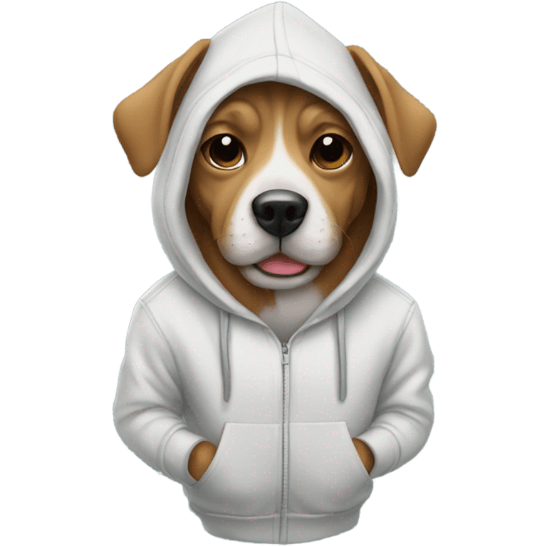 Dog wearing a hoodie emoji