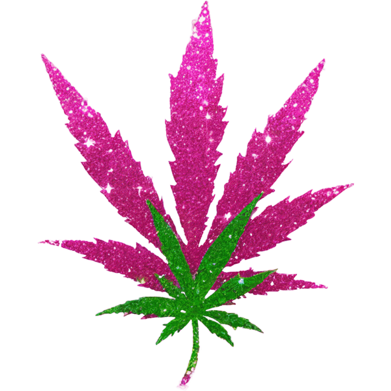 pink marijuana leaf with sparkles  emoji