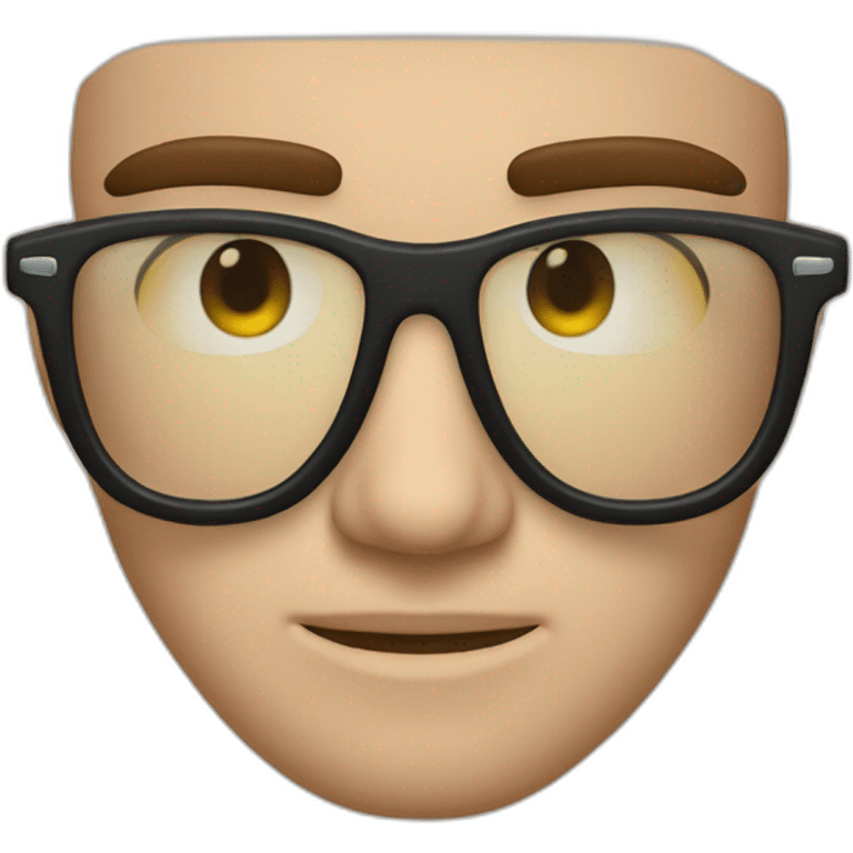 cara de hombre con lentes pensativo emoji