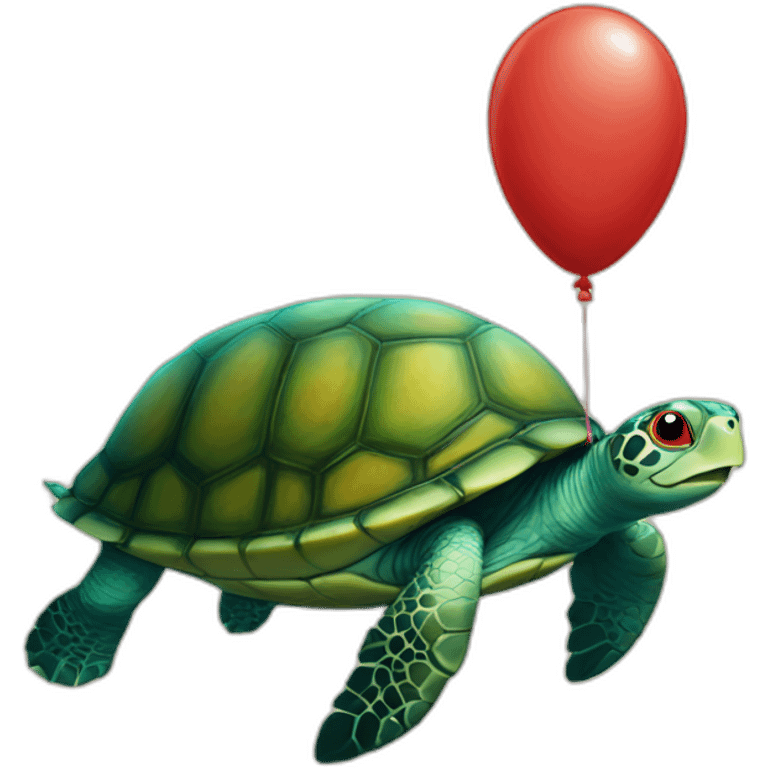 Turtle with a red balloon emoji