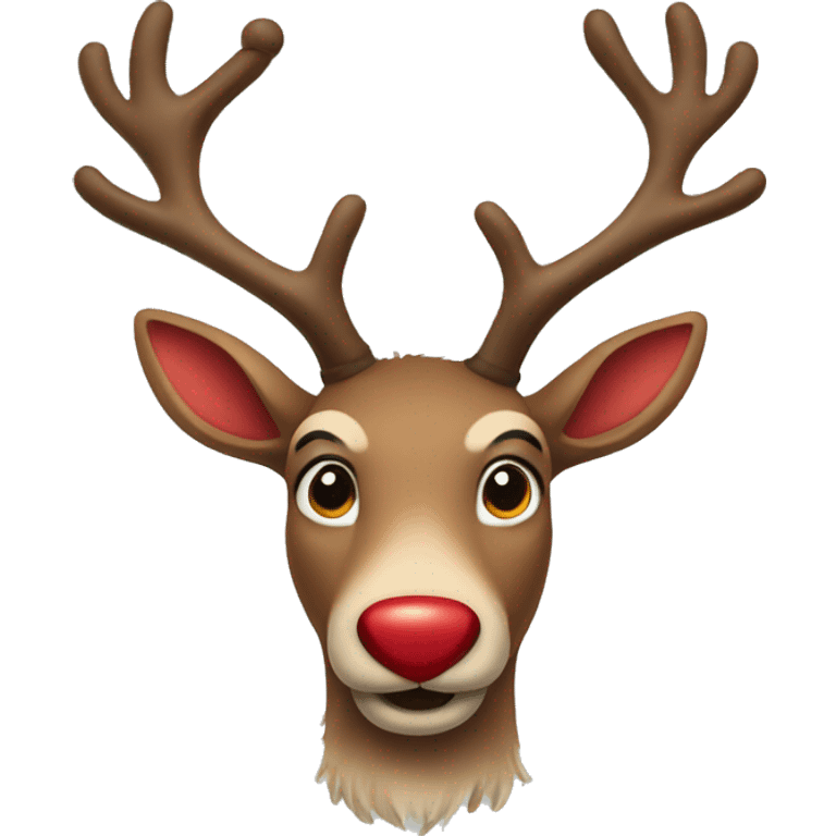 Red-nosed reindeer emoji