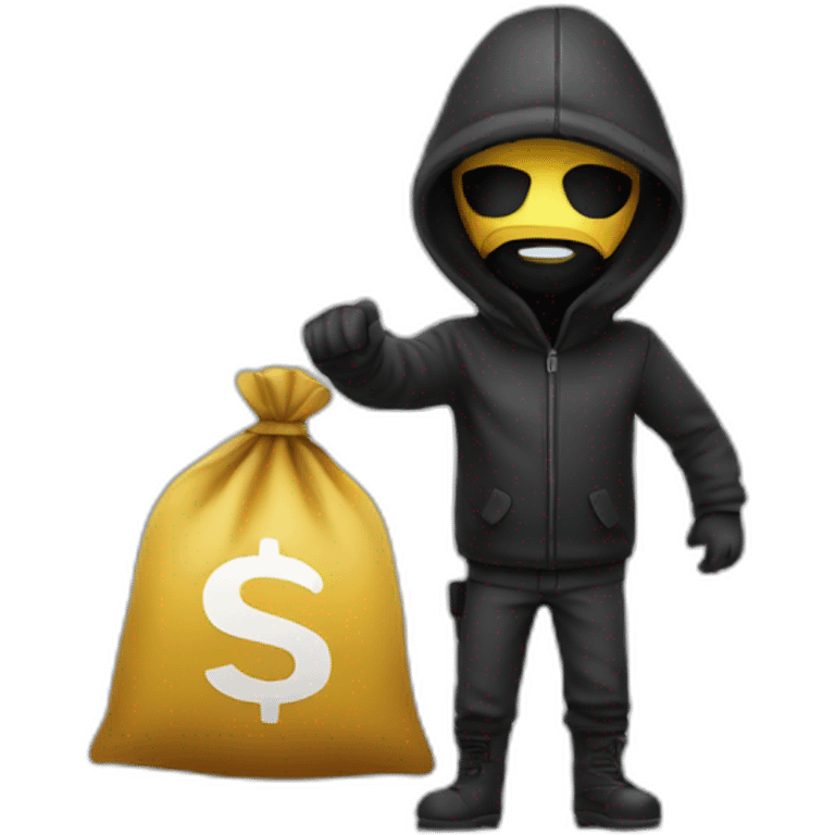 Robber with a bag of money  emoji