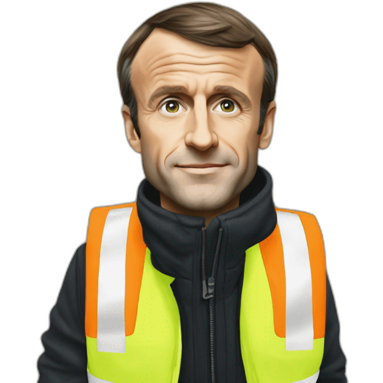 Emmanuel Macron manifeste avec les gilets jaunes emoji