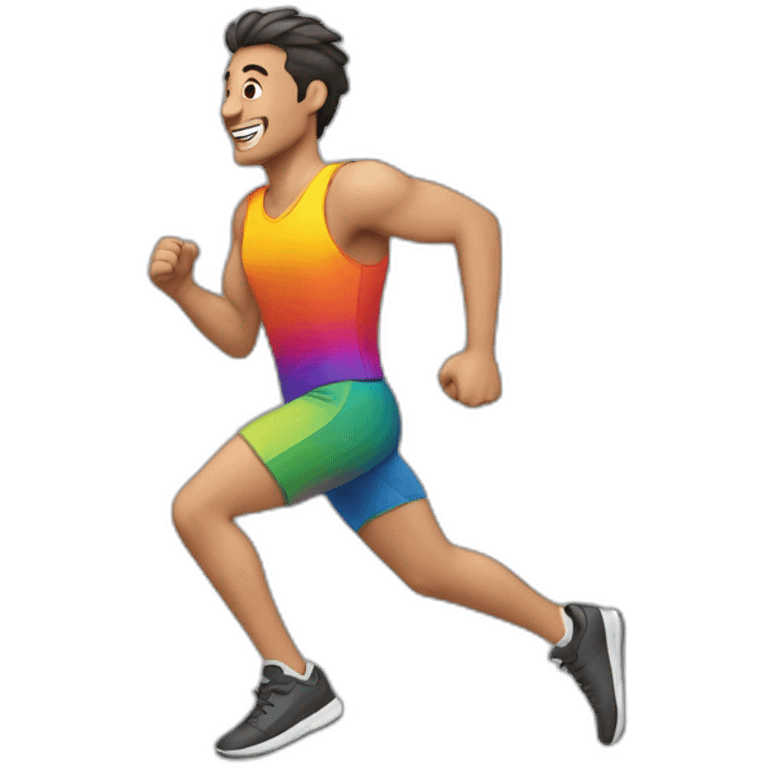 gay guy running emoji